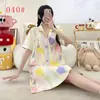 Camisón de manga corta para niñas, algodón nube fino de verano, longitud media por encima de la rodilla, estilo princesa, lindo, ropa de dormir para estudiantes, vestido para casa