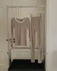 9896 Traje Térmico de Lana de Oveja Ropa de Otoño para Mujer y Pantalones Largos Ropa Interior Térmica Sin Costuras Alta Elasticidad Camiseta Base para Estudiante