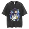 Talla Europea TransfronterizaCamiseta Negra Lavada para Hombre Streetwear Dragon Ball a