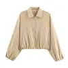 Ropa de Abrigo de Moda para Mujer 2026 Primavera/Otoño Estilo Callejero Europeo y Americano Dobladillo Abullonado Chaqueta con Cremallera Abrigo de Béisbol para Mujer