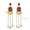 Pendientes de borla larga con campana de estilo étnico bestseller transfronterizos, Pendientes personalizados de moda bohemia, Pendientes colgantes de campana multicapa