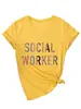 Trabajador Social Amazon eBay Sitio Independiente Moda Casual Camiseta de Manga Corta con Cuello en V para Mujer para Exportación