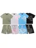 Transfronterizo Daifa SynaWord Calle Principal Hip Hop Estampado en Espuma Manga Corta Pantalones Cortos Traje Casual Hombre Hip Hop Americano Camiseta