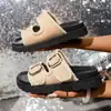 Sandalias de Jean Versátiles de Talla Grande sin Cierre con Hebilla de Cinturón para Mujer, Nuevas Pantuflas Planas Verano 2025 para Uso en Exteriores