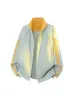 Chaqueta deportiva de dos tonos con cuello alto y cierre de cremallera, chaqueta corta versátil casual nueva de primavera y otoño para hombres y mujeres