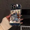 Capa de Celular iPhone 13 Cartoon Stitch Guitarra 16 Maçã 15 Promax Camada Dupla Airbag Anti-Queda Capa 14