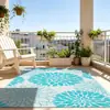 Tapete de Jardim para Exterior Jacquard de Planta Verde em Material PP Clássico, Fácil de Limpar, Anti-Envelhecimento, Tapete Ecológico para Piquenique na Praia