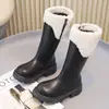 Botas altas de cuero cálidas forradas de polar para niños, nuevas botas altas antideslizantes de otoño e invierno para niñas de 6 a 12 años, dulces botas de princesa