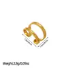 Anillo de Acero de Titanio Transfronterizo Europeo y Americano Forma Especial de Corazón Irregular de Amor Personalizado Anillo de Acero de Titanio Chapado en Oro de 18 Quilates Venta al por Mayor