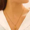 Moda Europeia e Americana Luxo Leve Minimalista Aço Inoxidável Pingente Gota d'Água Colar para Mulheres, Design de Nicho, Corrente de Clavícula Exquisita e de Alta Qualidade