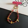 Cadena para Teléfono Mahjong de Aleación de Cristal de Año Nuevo Lanyard Colgante Corto Cadena de Perlas Decoración Llavero Correa de Muñeca