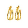 Brincos de aço inoxidável estilo celebridade INS online com contas transfronteiriças, personalidade, simples, redondo, diamante, 18K, banhado a ouro, para mulheres