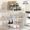 Estante de almacenamiento de lujo ligero de doble capa para mesa de lavado, almacenamiento de cosméticos, mesa de lavado para baño, estante de almacenamiento con acabado superior