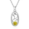 Collar Cruzado Europeo y Americano de Plata de Ley S925 con Colgante en Forma de Hoja y Doce Piedras de Nacimiento Amazon Moda Simple Lujo Ligero