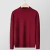 Suéter de Color Sólido de Moda para Jóvenes con Cuello Medio para Hombre, Venta al por Mayor Transfronteriza Camiseta Básica de Punto Otoño/Invierno 2025 Top Casual