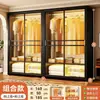 Guarda-roupa de aço Sanjian para moradia de aluguel, porta de correr para quarto de casa, fácil de montar, armário para apartamento pequeno, novo armário com porta de correr
