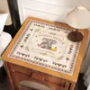 Mantel de Mesa de Noche Estilo Étnico, Mantel de Dibujos Animados Lindo, Mantel Impermeable y a Prueba de Aceite de Fácil Limpieza, Protector de Encimera para Refrigerador y Lavadora