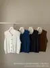 Colete de tricô trançado com gola redonda para mulheres, novo colete sem mangas para primavera e outono, versátil para usar em camadas, blusa cardigã de malha para usar por cima