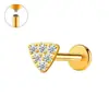 Zeming Original Douyin Más Vendidos F136 Aleación de Titanio y Circonio Aretes de Tachuela Diseño de Nicho Perforación de Lóbulo de la Oreja Tachuelas para Cartílago de la Oreja Estilo Europeo Americano