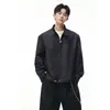 Chaqueta de Motorista Estilo Retro Americano Old Money con Bordado de Rayos Cuello Alto Magic Bear Chaqueta de Alta Gama Estilo Detroit para Hombre