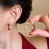 Pendientes de mariposa roja Ankora Love para mujer, otoño e invierno 2024, nuevo estilo, pendientes exquisitos, elegantes, combinables, de alta gama.