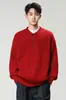 Suéter de alta gama estilo americano resistente y elegante con cuello Henry para hombre, nuevo suéter de punto base cálido retro otoño e invierno 2024 para hombre