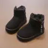 Moda Infantil Zapatos Cálidos 2025 Otoño/Invierno Felpa Cálida Antideslizante Botas de Nieve Tendencia de Moda Botas de Nieve Versátiles