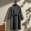Abrigo de Lana y Cachemira de Doble Cara, Nuevo para Otoño/Invierno 2026, Abrigo Largo de Lana Casual Holgado, En Stock para Otoño/Invierno