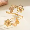 Pulsera de Brazo con Flor de Goteo de Aceite Estilo Metal Europeo y Americano, Pulsera de Moda y Dulce, Joyería de Gama Alta de Nicho