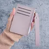 Porta-moedas Curto Feminino, Porta-cartões Ultrafino, Fechamento com Zíper, Estojo de Cartão Cor Sólida, Carteira com Vários Slots para Carteira de Motorista Atacado