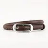 Cinturón de Cuero Genuino para Mujer Transfronterizo con Hebilla Simple Dorada, Adecuado para el Trabajo Diario, Combinar con Jeans, Trajes y Vestidos, en Stock