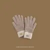 Guantes de Punto Gruesos Jacquard Cálidos para Hombre y Mujer Invierno Tacto Cachemir Cubre Dedos de Polar para Ciclismo