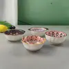 Plato Hondo de Cerámica Estilo Bohemio Bajo Esmalte Hogareño para Hot Pot Tazón de Condimentos Plato para Vinagre de Empanadillas Tazón de Condimentos para Salsa de Soja
