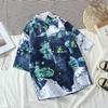 Camisa informal de verano estilo Duffy para hombre, estilo coreano, estilo chino, con estampado de grulla y hada, de manga corta, para hombre y mujer