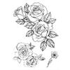 Tatuagem Adesiva para Braço de Flor Transfronteiriça Para Fábrica em estoque Atacado Adesivo de Tatuagem à Prova d'Água Flor Branca Flor Preta Adesivo de Tatuagem Simples