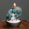 Quemador de incienso de reflujo transfronterizo alta montaña y agua que fluye quemador de áloe y sándalo ceremonia del té Zen decoración creativa para el hogar interior estufa de cerámica