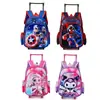 Mochila Escolar con Ruedas Modelo Nuevo Transfronteriza para Niños de 12 Pulgadas, Mochila de Estudiante de Primaria Rígida, Mochila Escolar de Jardín de Infancia con Dibujo de Kuromi