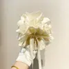 Estilo Francês Suave Cordão Anel de Cabelo Flor Grande para Cabeça Bola na Cabeça Corda para Rabo de Cavalo Renda Renda Corda de Cabelo Intestino Grosso Tendão de Borracha
