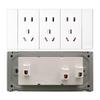 Jinmai oculto gris/blanco/dorado 118 enchufe con interruptor de 3 posiciones y 5 orificios doméstico panel de 3 posiciones de alta potencia con 15 orificios