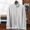 Cardigã de tricô masculino com zíper de caxemira transfronteiriço, novo outono e inverno, casual de negócios, solto, manga longa, gola alta