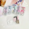 Cortador de unhas de aço inoxidável com estampa de desenho animado fofo japonês, kit de ferramentas para unhas, limpador de ouvidos, manicure, conjunto de 7 peças