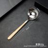 Colher de aço inoxidável com padrão de martelo estilo coreano, colher de restaurante ocidental com cabo longo, colher de sobremesa, colher de jantar com cabeça redonda para uso doméstico, colher de colher