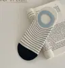 Calcetines Invisibles Finos a Rayas de Verano Estilo Coreano Calcetines de Barco Dopamina Miu Calcetines de Barco a Rayas Calcetines Cortos Invisibles de Corte Bajo para Mujer