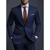 Conjunto de Terno Masculino em Estoque Transfronteiriço, Conjunto Casual Europeu e Americano de Terno e Calça Duas Peças, Blazer de Terno para Casamento e Eventos
