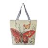 Estilo étnico Grande Lona Sacola Cartoon Animal Elefante KT Gato Grande Capacidade Bordado Bolsa de Ombro Estudante Tweet Bolsa