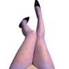 Meias arrastão de seda preta japonesa com onda, meia-calça sexy, meias finas para pernas, pequeno amor