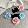 Pasador de Camelia Azul Lazo Francés Nuevo Verano 2025 Pinza Lateral Pasador de Flor Dulce Adorno para el Cabello para Mujeres