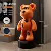 Decoração Tendência Urso Violento para Sala de Estar, Ornamento de Chão de Alto Padrão e Elegante ao Lado do Rack da TV, Presente de Inauguração
