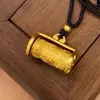 Loja de Ouro Pingente de Fechadura Roda da Fortuna Banhado a Ouro Pingente Atrai-Riqueza e Faminto por Fortuna Design de Nicho em Ouro Imitação Joia de Luxo Leve