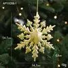 Decoraciones de Navidad, adornos dorados para árbol de Navidad, copos de nieve creativos, zapatos de cristal, colgantes de renos, accesorios galvanizados, colgantes
